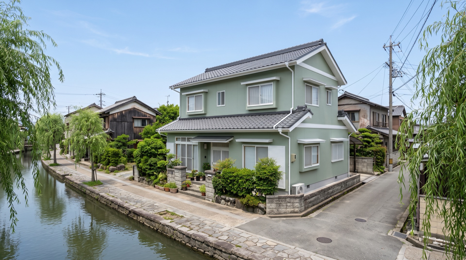 塗り替えを終えた柳川市の住宅
